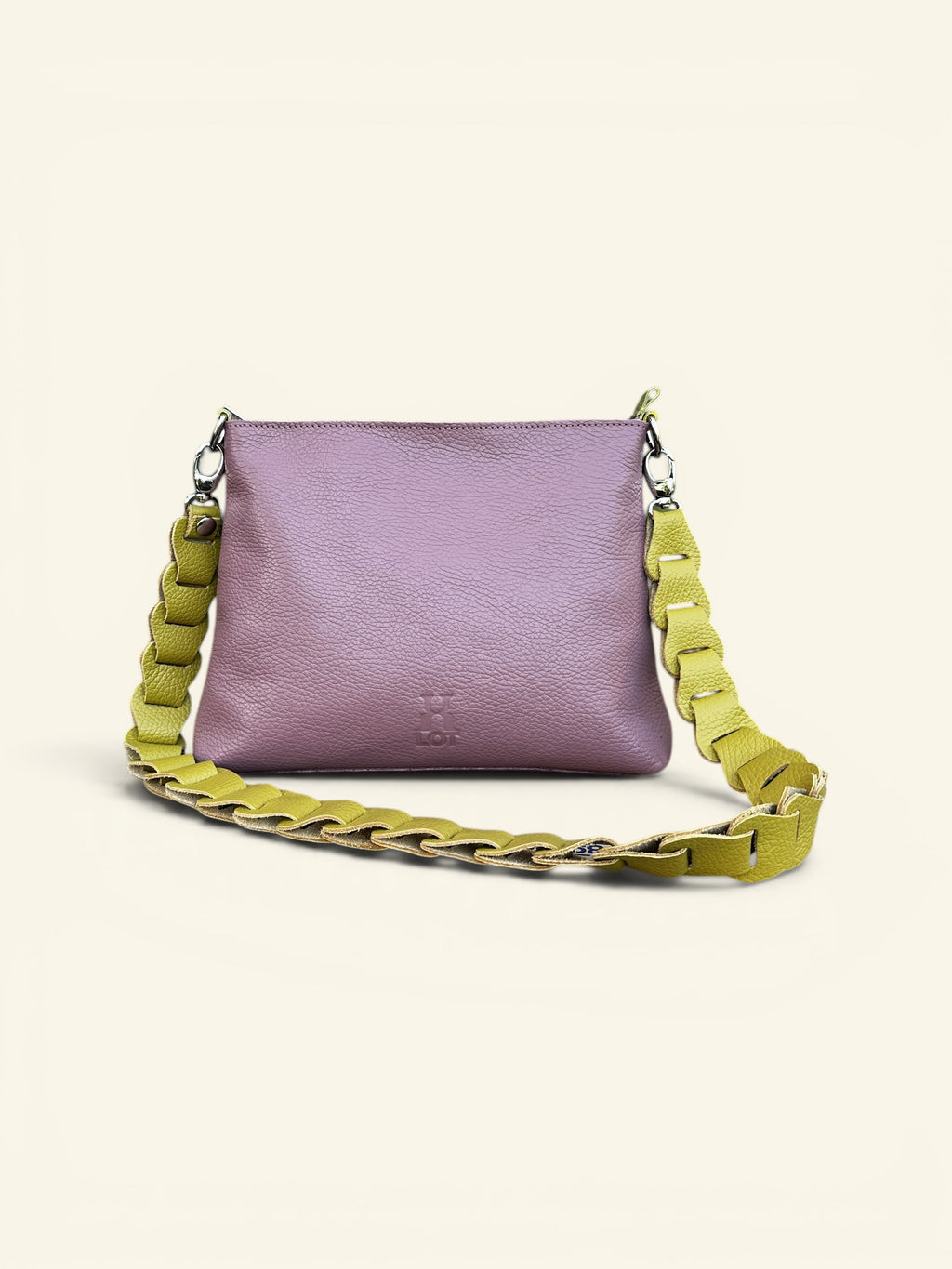Handgemaakte handtas Billy oudroze / taupe / pistache