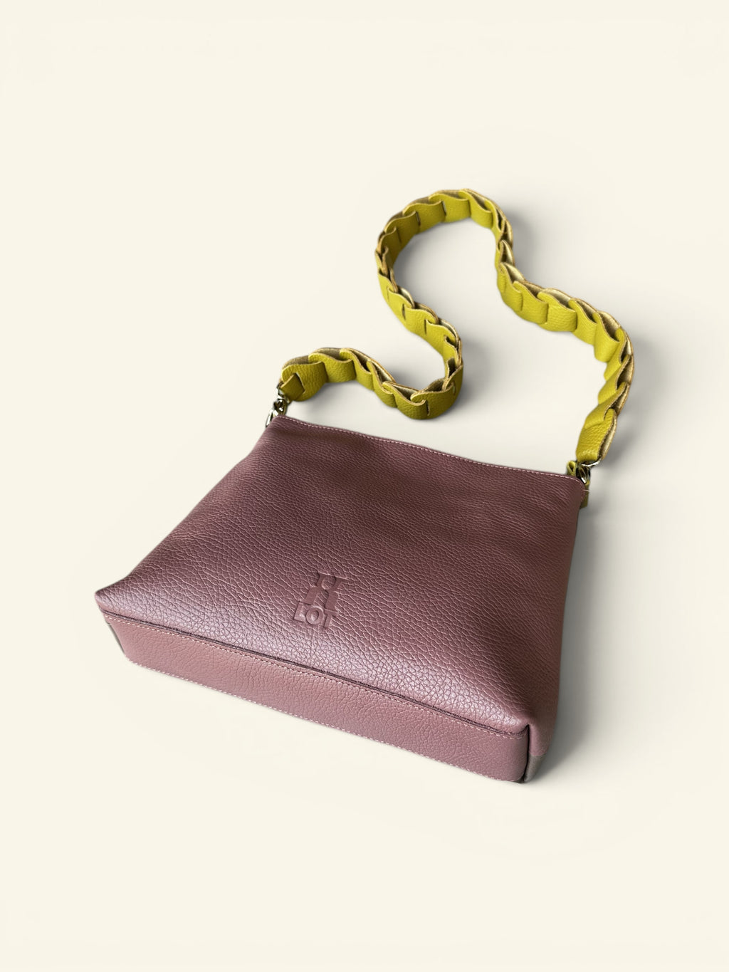 Handgemaakte handtas Billy oudroze / taupe / pistache