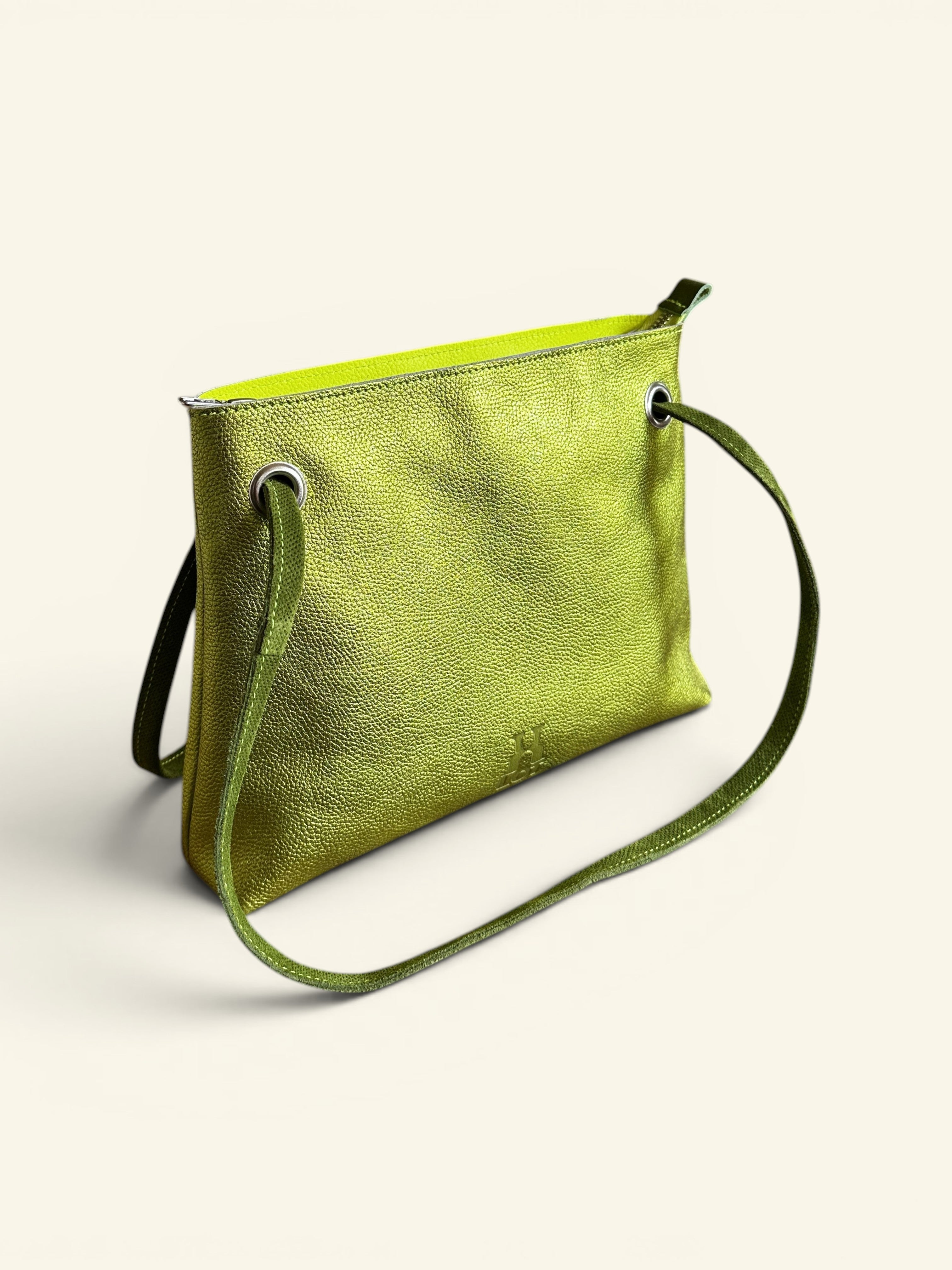 Handgemaakte handtas BiLLy groen glitter