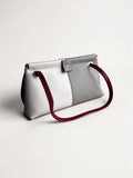 handtasje BOBBY wit / grijs met rode accenten