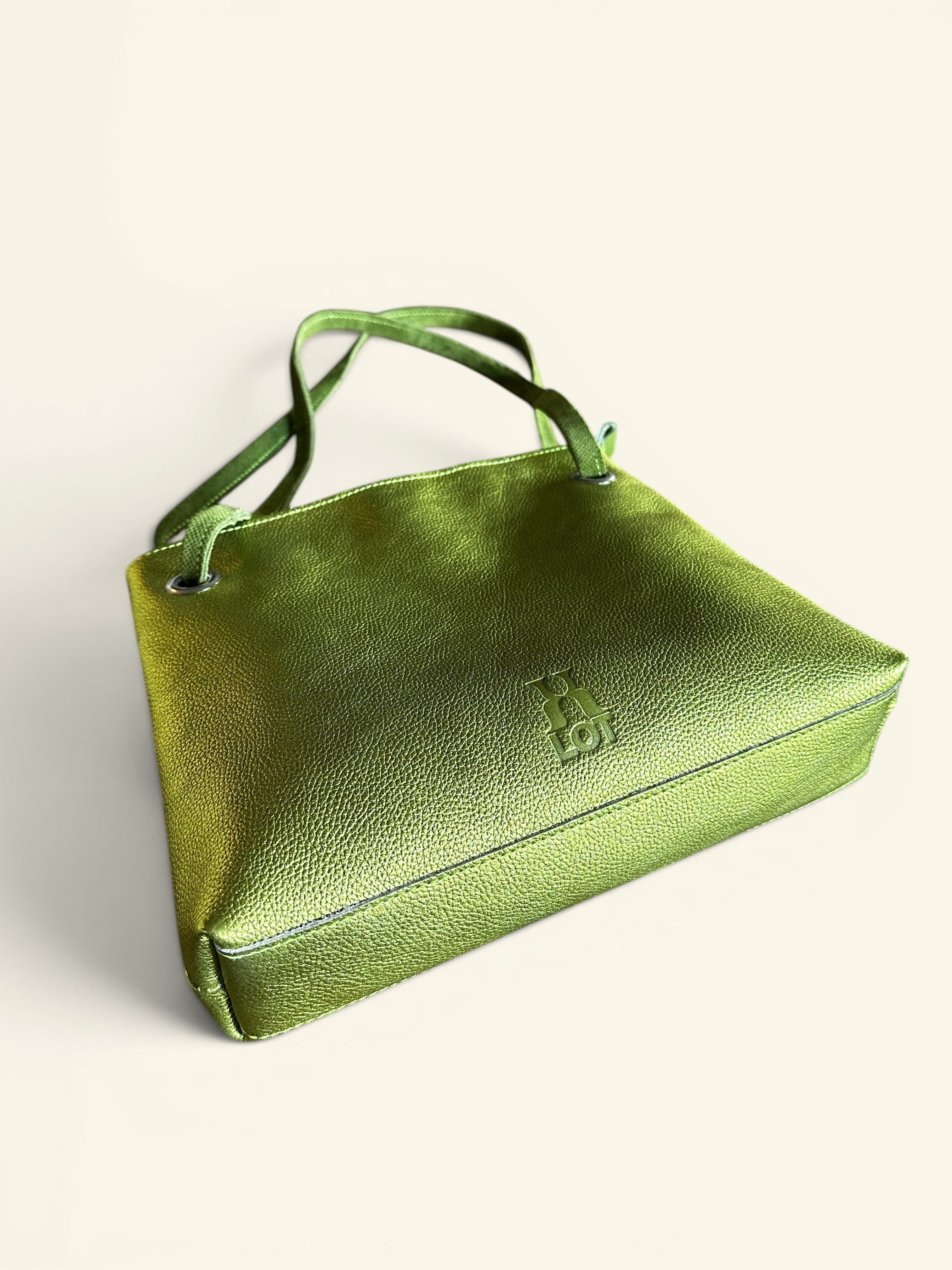 Handgemaakte handtas BiLLy groen glitter