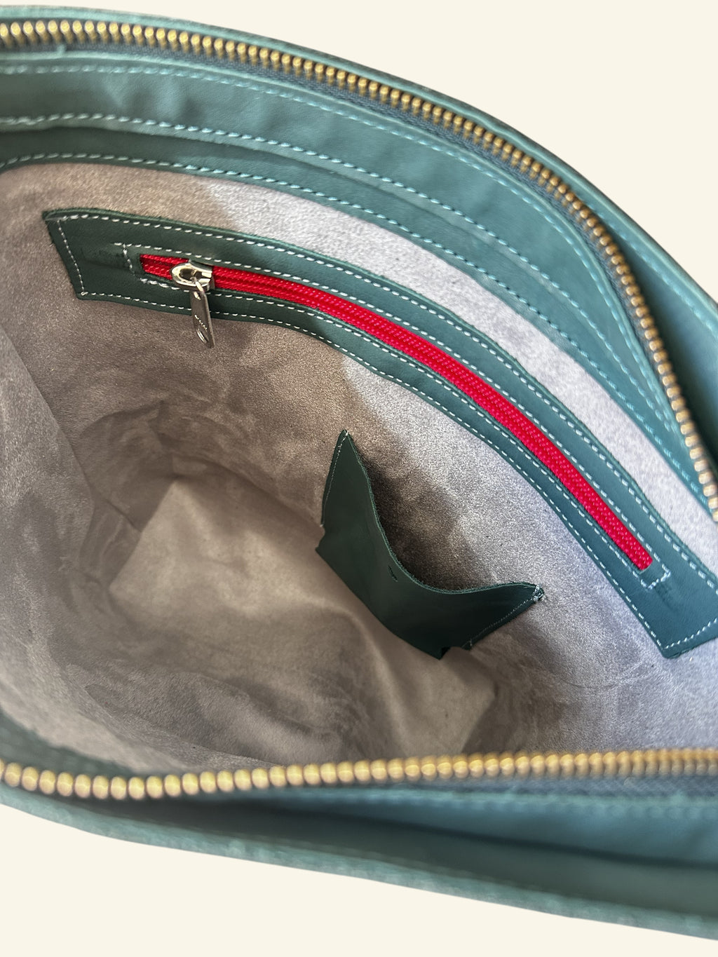 Schoudertas Billy handgemaakt groen turquoise