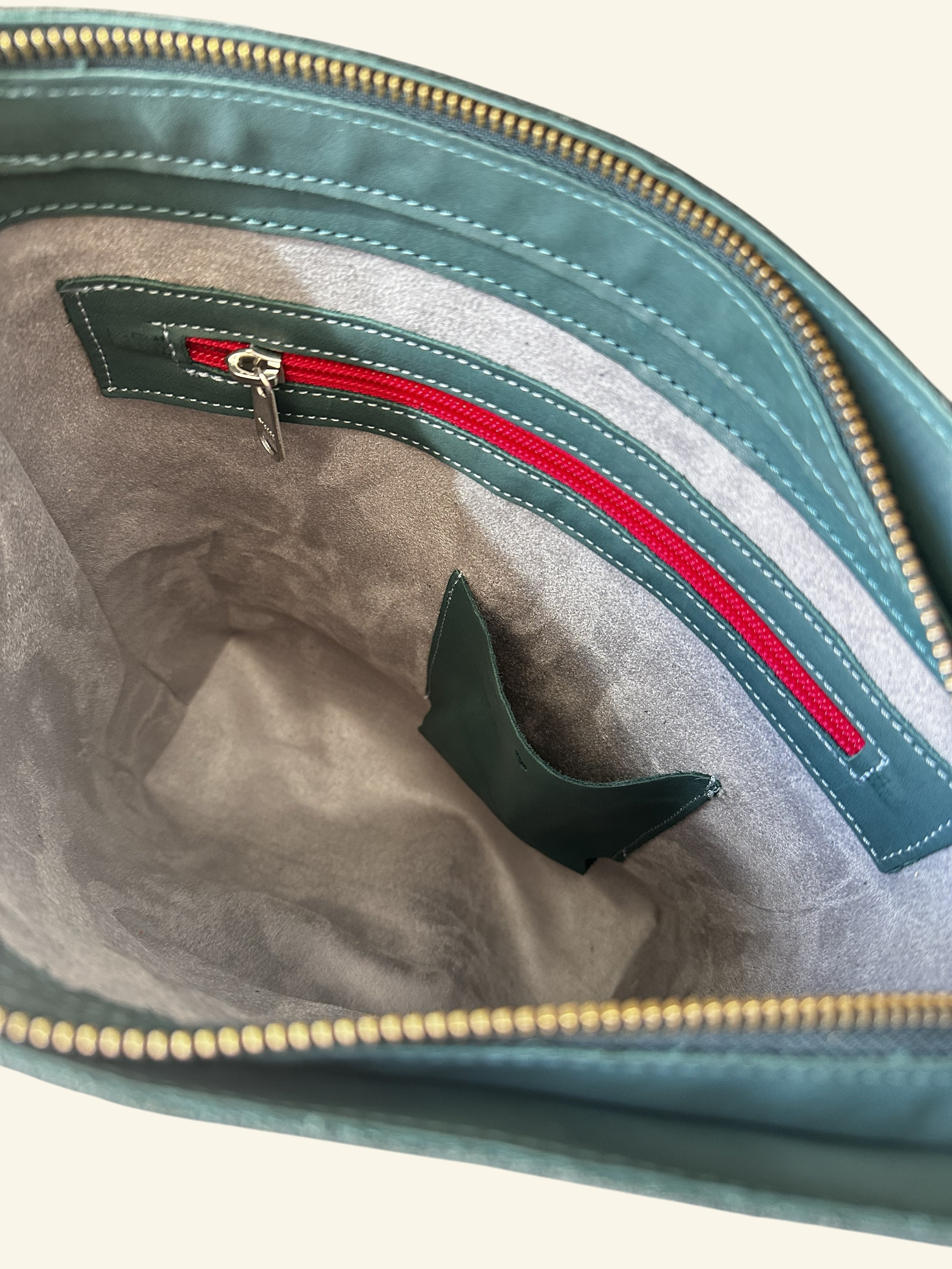 Schoudertas Billy handgemaakt groen turquoise