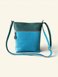 Handgmaakte schoudertas SAMMY turquoise en groen